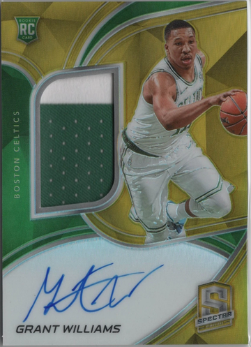 2019 Panini NBA Spectra #182 GRANT WILLIAMS Gold Prizm Rookie Patch Auto /10 RC