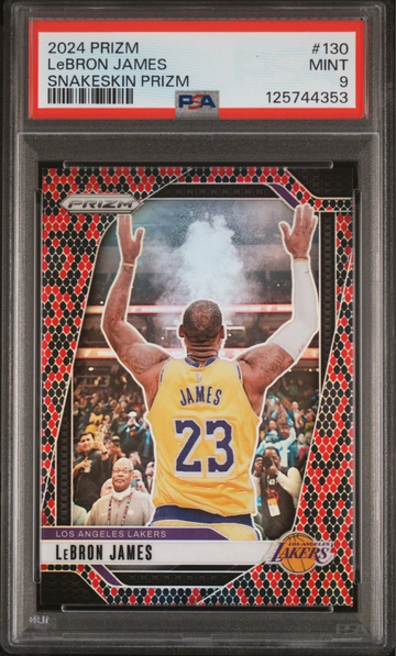 POP 4 PSA 9 2024 Panini NBA Prizm #130 LEBRON JAMES Snakeskin SSP Case Hit Rare
