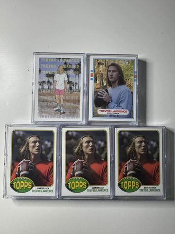 LOT OF 5 2021 Topps x Trevor Lawrence 25-Card Packs Football Rookie RC Jaguars