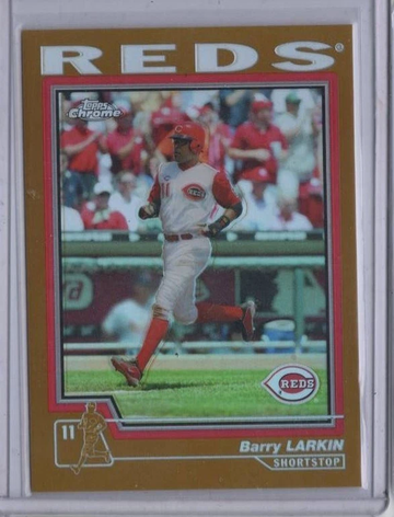 2004 Topps Chrome #366 BARRY LARKIN Gold Refractor Rare SSP Reds Baseball Card