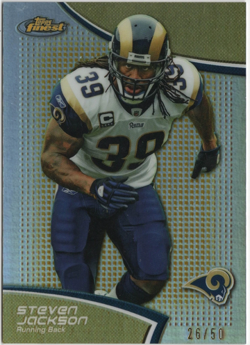 2011 Topps Finest #41 STEVEN JACKSON Gold Refractor /50 Rare Rams Football Card