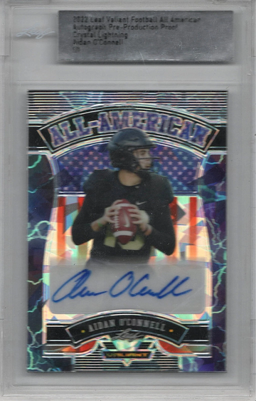 2022 Leaf Valiant AIDAN O'CONNELL Crystal Lightning 1/1 Rookie Auto All-American