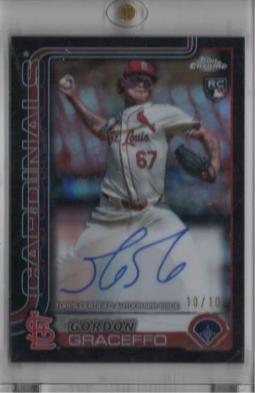 2025 Topps Chrome #RA-GG GORDON GRACEFFO True Black Refractor Auto /10 Rookie RC