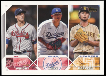 2023 Topps Series 1 #284 WRIGHT/URIAS/DARVISH NL WINS LEADERS Golden Mirror SSP