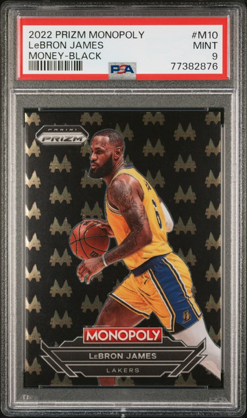 PSA 9 2022 Panini Prizm Monopoly #M10 LEBRON JAMES Money Black Case Hit SSP Card