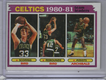 1981 Topps NBA #45 LARRY BIRD/NATE ARCHIBALD Celtics Team Leaders Vintage Card
