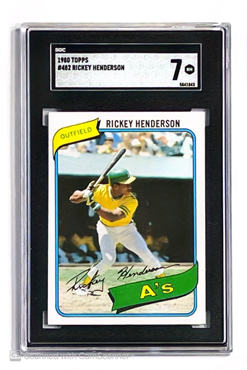 1980 Topps #482 Rickey Henderson RC/Rookie A's Athletics HOF SGC 7 NM Near Mint
