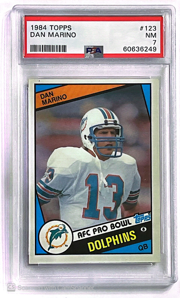 1984 Topps Football #123 Dan Marino Rookie Card PSA 7 NM Miami Dolphins