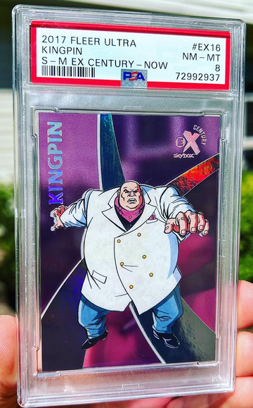 2017 Fleer Ultra Spider-Man EX-Century Now KINGPIN #27/27 OMEGA PSA 8 #EX16