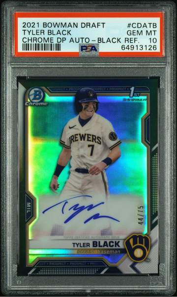 2021 Bowman Draft Tyler Black Black Refractor PSA 10 {BREWERS}