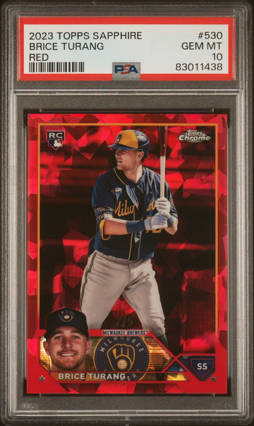 2023 Topps Sapphire Brice Turang Red Refractor PSA 10