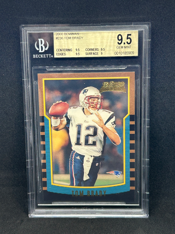 TOM BRADY 2000 BOWMAN FOOTBALL #236 ROOKIE BGS 9.5 (GEM MT)
