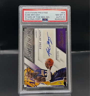 2015 PANINI PRESTIGE KOBE BRYANT STARS OF THE NBA SIGNATURE /25 PSA/DNA