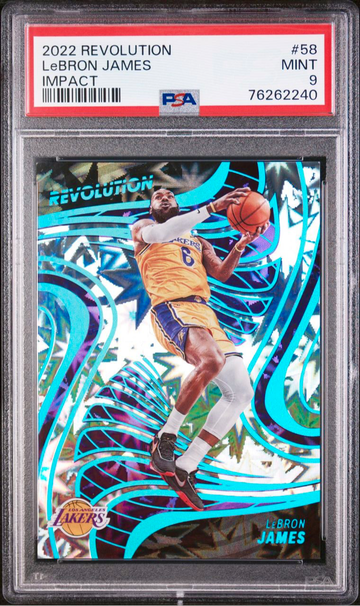 2022-23 Panini Revolution #58 LeBron James Impact 10/149 Los Angeles Lakers PSA 9 Mint