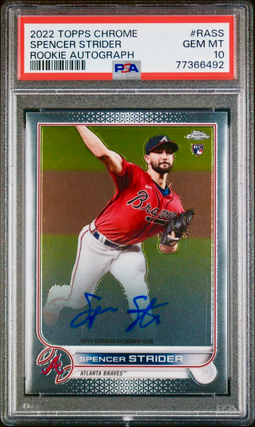 2022 Topps Chrome Spencer Strider #RA-SS PSA 10 GEM MT Rookie Auto RC ATL Braves