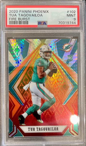 2020 Panini Phoenix Fanatics Fire Burst Tua Tagovailoa PSA 9 MINT Rookie RC
