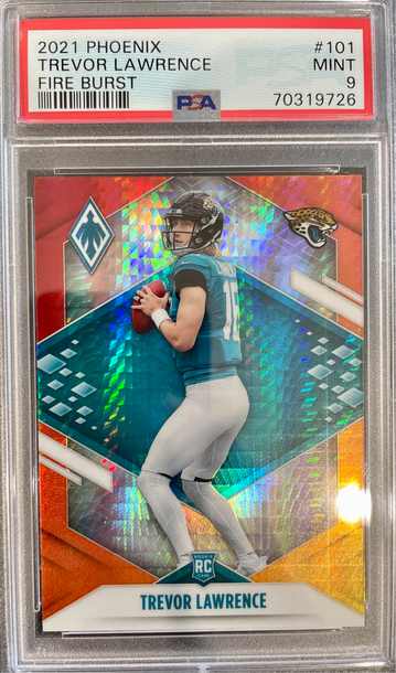 2021 Panini Phoenix Fire Burst #101 Trevor Lawrence Jaguars RC Rookie PSA 9 MINT