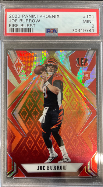 2020 Panini Phoenix Joe Burrow Fire Burst Variant RC PSA 9 MINT Rookie Bengals