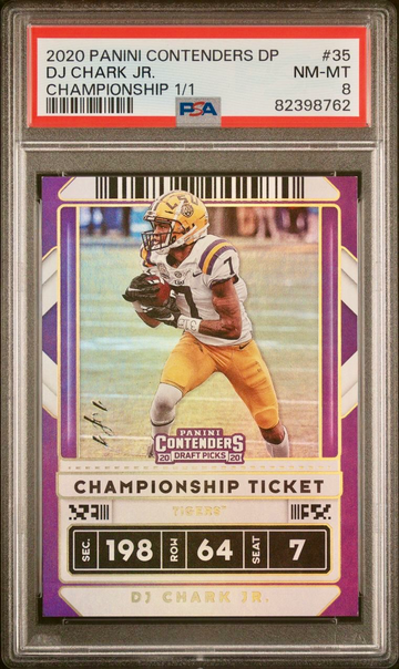 DJ Chark Jr 2020 Contenders Draft Championship Ticket 1/1 SSP LSU PSA 8 NM-MT