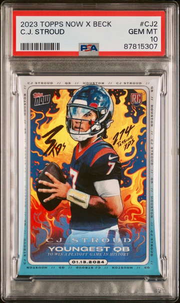 2023 TOPPS NOW x TYSON BECK C.J. CJ STROUD ROOKIE RC #CJ2 PSA 10 GEM MINT TEXANS