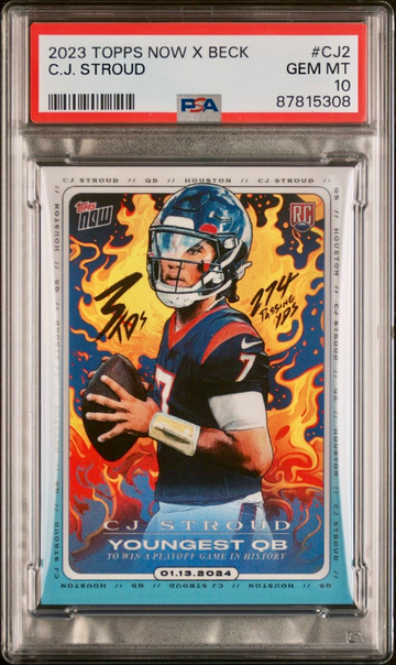 2023 TOPPS NOW x TYSON BECK C.J. CJ STROUD ROOKIE RC #CJ2 PSA 10 GEM MINT TEXANS