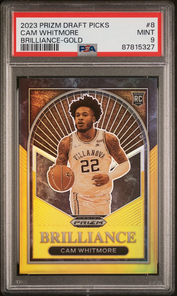 2023 CAM WHITMORE PANINI PRIZM DRAFT PICKS BRILLIANCE RC GOLD 3/10 PSA 9 MINT SP
