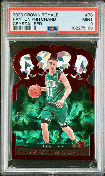 2020 CROWN ROYALE PAYTON PRITCHARD CRYSTAL RED RC ROOKIE /49 CELTICS PSA 9 MINT