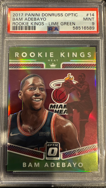 2017 Donruss Optic Rookie Kings Lime Green Prizm /149 Bam Adebayo PSA 9 MINT SP