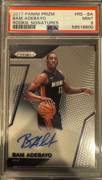 Bam Adebayo 2017-18 Panini Prizm Rookie Signatures Auto PSA 9 Mint Miami Heat RC