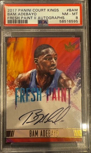 2017-18 Panini Court Kings Bam Adebayo Fresh Paint Auto Level II /200 PSA 8 Heat