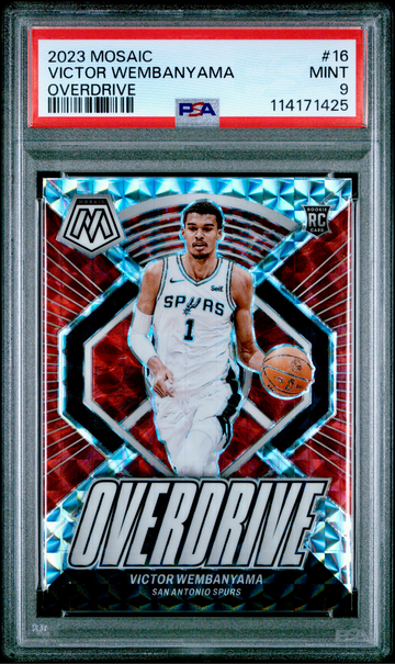 2023-24 Panini Mosaic Overdrive Victor Wembanyama #16 (RC) Spurs PSA 9 Mint