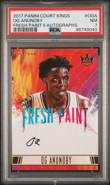 2017 Panini Court Kings OG Anunoby RC Fresh Paint II Auto /200 PSA 7 NM Raptors