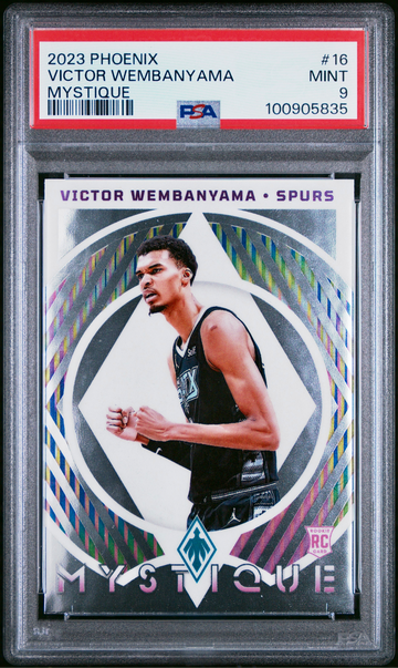 2023 Panini Phoenix Victor Wembanyama RC#16 Rookie Mystique PSA 9 Mint Spurs