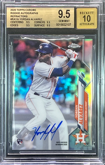 2020 Topps Chrome Yordan Alvarez RC Auto Refractor /499 BGS 9.5 True Gem #RAYA Rookie