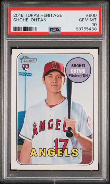 2018 Topps Heritge #600 Shohei Ohtani PSA 10