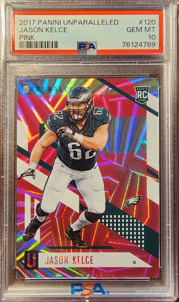 2017 Panini Unparalleled #120 Jason Kelce Philadelphia Eagles Pink PSA 10 Pop 4
