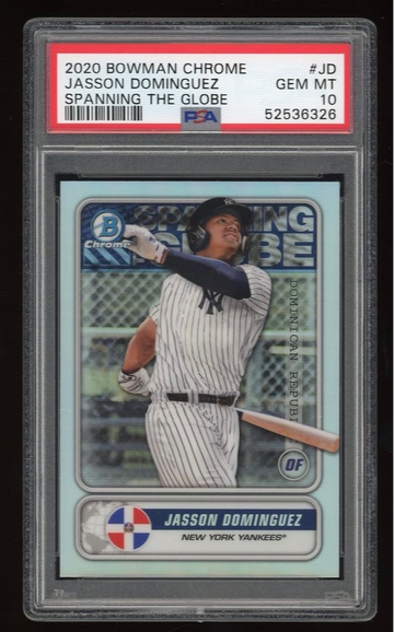 2020 Jasson Dominguez Bowman Chrome Spanning the globe PSA 10