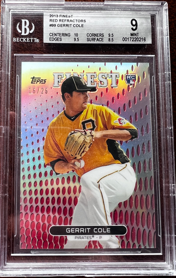 2013 Topps Finest Gerrit Cole Rookie Red Refractor BGS 9