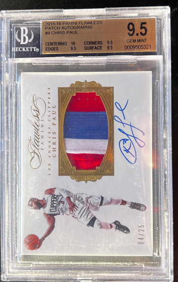2015-16 Panini Flawless Chris Paul Patch Auto Gold /25 BGS 9.5/10