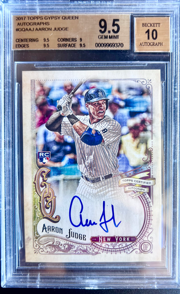 2017 Topps Gyspy Queen Aaron Judge Rookie 9.5/10 BGS AUTO
