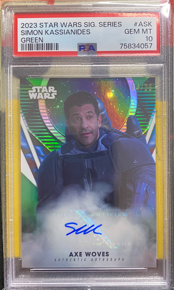 2023 Star Wars Sig Series Simon Kassianides Green Auto /25 PSA 10