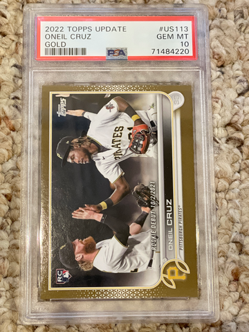 2022 Topps Update Oneil Cruz Gold Rookie Debut RC PSA 10