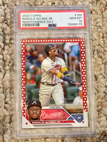 2023 Topps Ronald Acuna Jr Independence Day PSA 10 #50/76