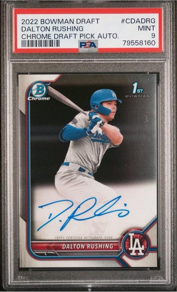 Dalton Rushing 2022 1st Bowman Chrome Auto PSA 9