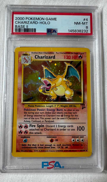2000 Pokémon Base 2 Charizard PSA 8