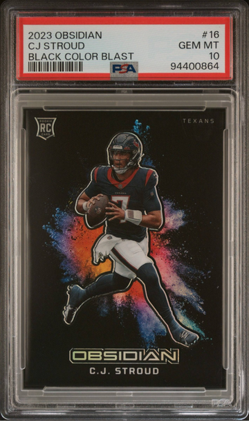 2023 PANINI OBSIDIAN BLACK COLOR BLAST #16 CJ STROUD ROOKIE PSA 10