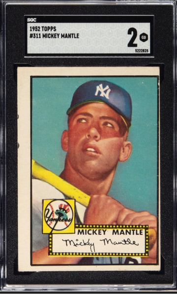 1952 Topps Mickey Mantle #311 SGC 2