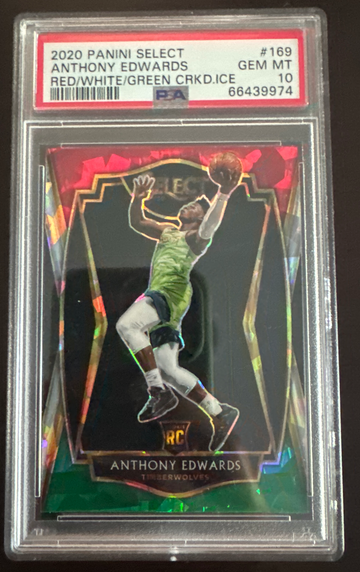 2020 Anthony Edwards Select Premier Red/White/Green PSA 10