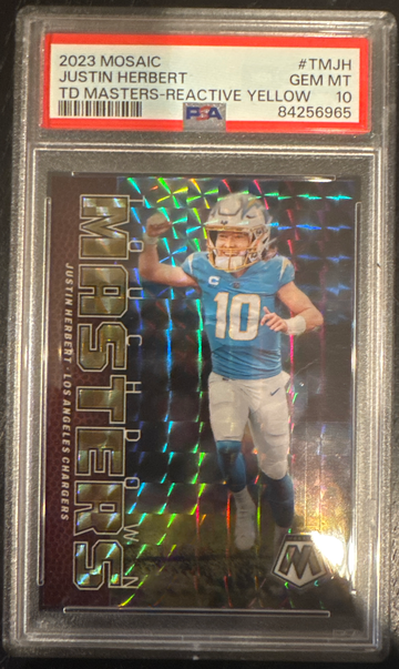 2023 Mosaic Justin Herbert Touchdown Master /89 PSA 10