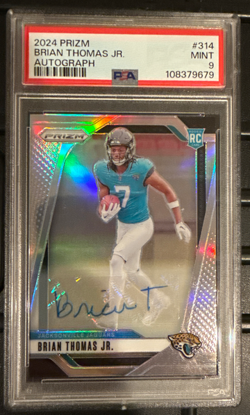2024 Panini Prizm Brian Thomas JR Silver Auto PSA 9